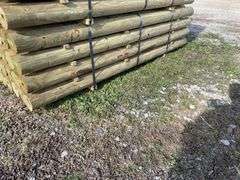 QTY. (36) UNUSED 5" X 8' PRESSURE TREATED PERFECT POSTS - EK ...