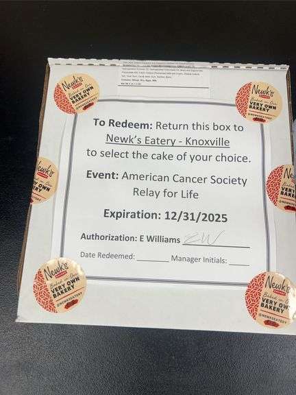 NEWK'S EATERY-KNOXVILLE CAKE OF YOUR CHOICE