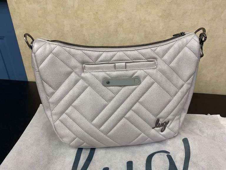 LUG HARMONY QUILTED SILVER PURSE WITH CROSSBODY & SHOULDER STRAP