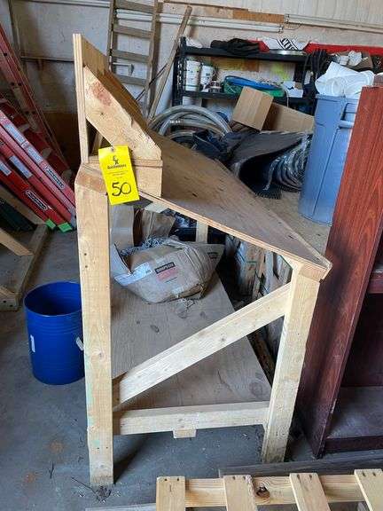 6'W X 3'D X 64"H WOODEN DRAFT TABLE