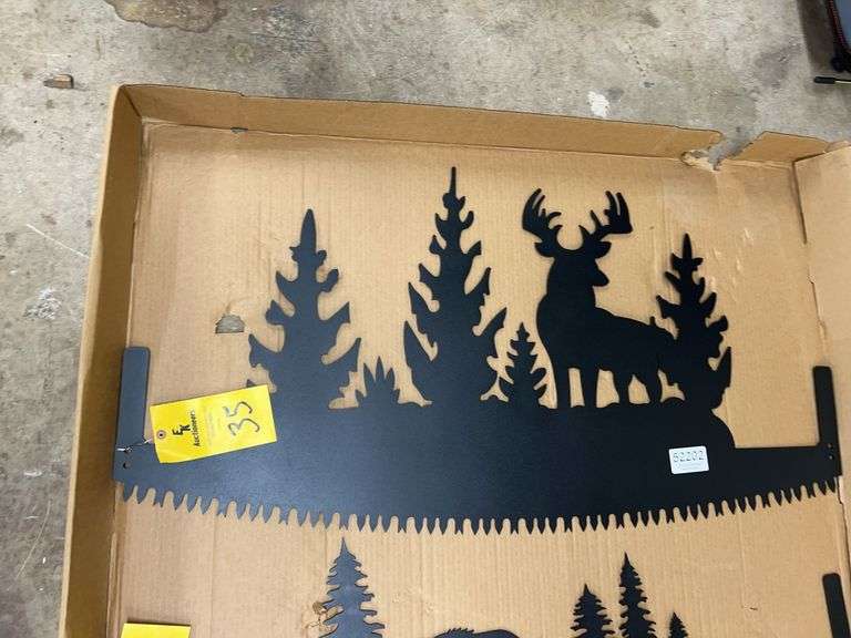 CROSS CUT SAW W/ DEER SCENE