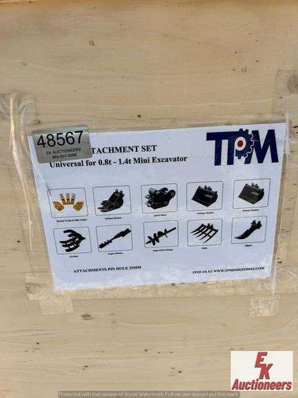 UNUSED MINI EXCAVATOR ATTACHMENTS