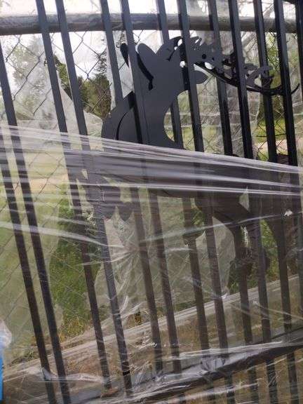 UNUSED 14' BI-PARTING GATES W/ DEER SCENE
