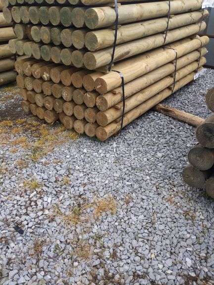 (36)pcs 5" X 8' PRESSURE TREATED PERFECT POSTS