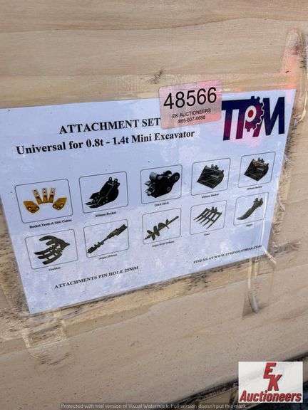 UNUSED MINI EXCAVATOR ATTACHMENTS