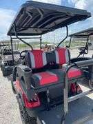 UNUSED LIFTED 4 SEATER GOLF CART--WILL NOT TAKE CHARGE