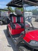 UNUSED LIFTED 4 SEATER GOLF CART--WILL NOT TAKE CHARGE