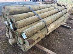 (35)pc 6" X 8' PRESSURE TREATED TAPERED POSTS