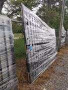 UNUSED 20' BI-PARTING WROUGHT IRON GATES DEER SCENE