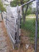 UNUSED 20' BI-PARTING WROUGHT IRON GATES DEER SCENE