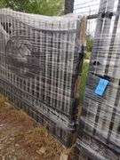 UNUSED 20' BI-PARTING WROUGHT IRON GATES DEER SCENE