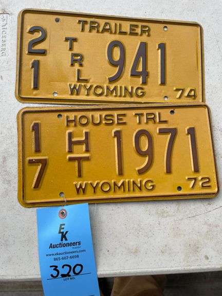 (2) WYOMING LICENSE PLATES