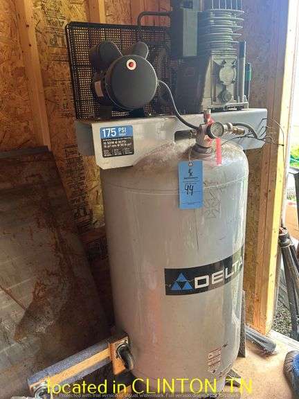 DELTA UPRIGHT 175PSI 80GAL AIR COMPRESSOR-NOT TESTED, OPERATION UNKNOWN