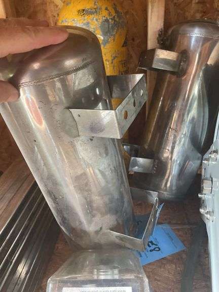 (2) STAINLESS AIR TANKS AND (1) SCUBA TANK