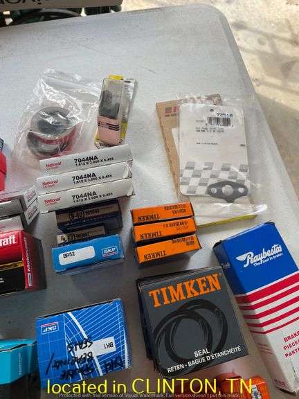 BOX BEARINGS, U JOINTS, SPARK PLUGS-MOST APPEAR TO BE UNUSED