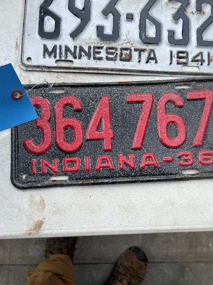 (3) MICHIGAN 34/INDIANA 36/MINNESOTA 41 LICENSE PLATES