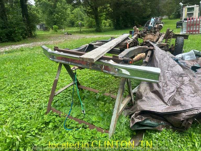 1966 FORD BRONCO FRAME WITH INLINE 6CYLINDER MOTOR-UNKNOWN OPERATION OF MOTOR