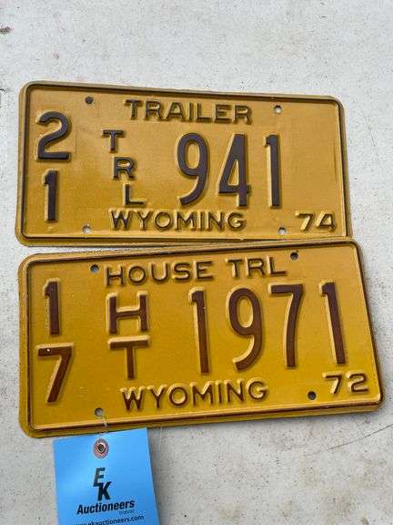 (2) WYOMING LICENSE PLATES