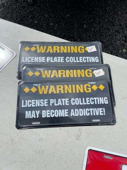 ADVERTISING LICENSE PLATES-IH/DATSUN/NASCAR