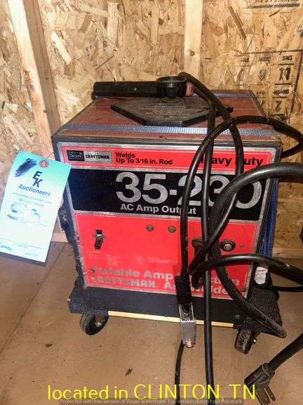CRAFTMANS 35-230 VARIABLE AMP ARC WELDER-UNTESTED, OPERQATION UNKNOWN
