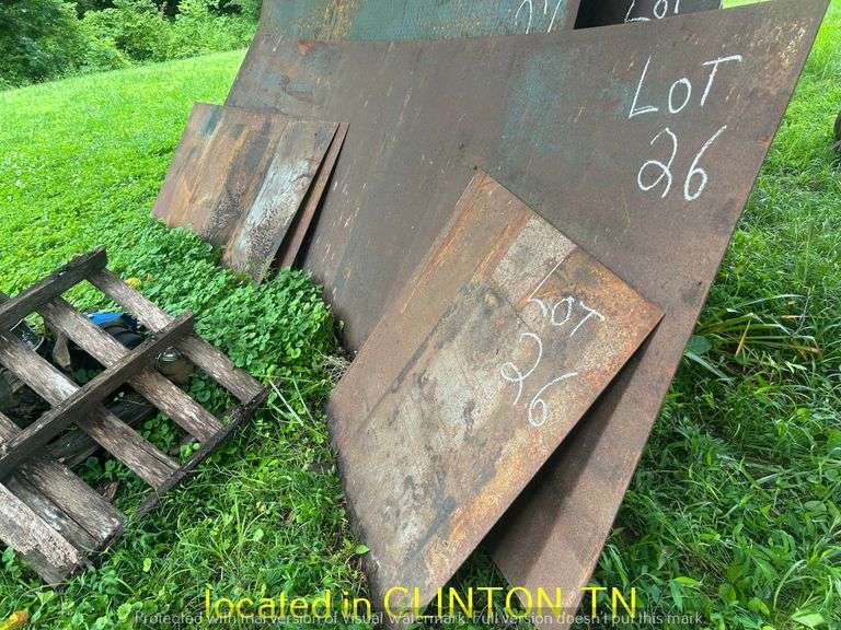 (QTY2) 11'X4'X3/16" SHEET METAL & (2) ADDITIONAL SMALLER PIECES