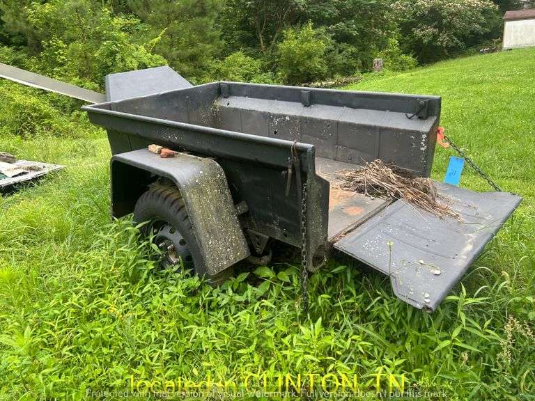 SINGLE AXLE 5LUG PINTLE HITCH TRAILER WITH SIDES