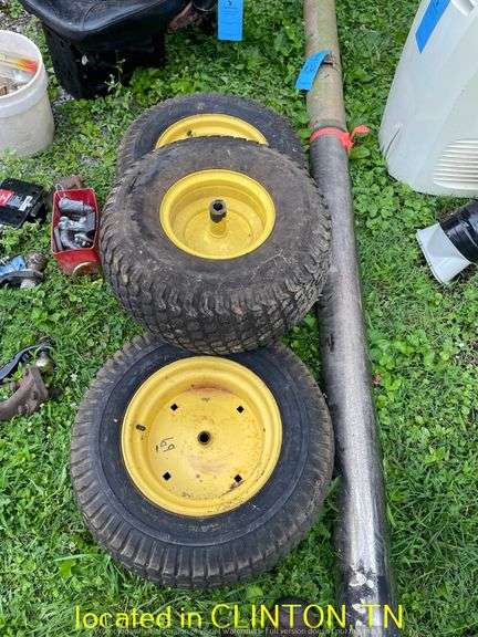 20X10.00X8 TIRE WITH RIM & (2) 23-9.50-12 WITRE WITH RIMS
