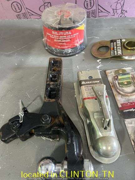 ASSORTED HITCHES AND TRAILER PARTS
