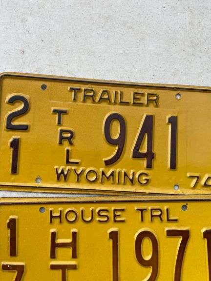 (2) WYOMING LICENSE PLATES