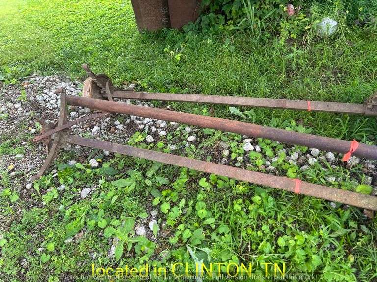 (2) TRAILER AXLES WITH TONGUE--ONE IS A BRAKE AXLE
