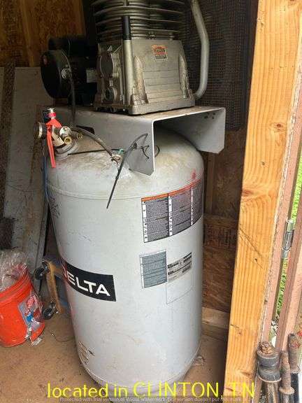 DELTA UPRIGHT 175PSI 80GAL AIR COMPRESSOR-NOT TESTED, OPERATION UNKNOWN