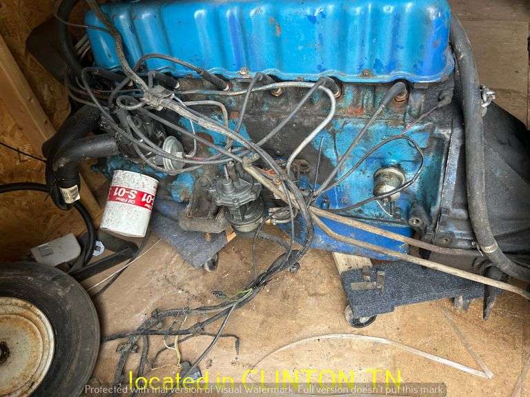 FORD INLINE 6 300 MOTOR WITH TRANSMISSION AND WIRING HARNESS-OPERATION UNKNOWN