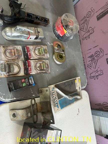 ASSORTED HITCHES AND TRAILER PARTS