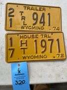 (2) WYOMING LICENSE PLATES