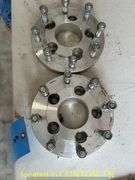 (2) 5-4.5 TO 8-6.5 ALUMINUM WHEEL SPACERS-CAME OFF FARMALL CUB