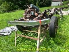 1966 FORD BRONCO FRAME WITH INLINE 6CYLINDER MOTOR-UNKNOWN OPERATION OF MOTOR