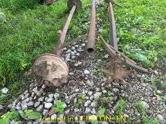(2) TRAILER AXLES WITH TONGUE--ONE IS A BRAKE AXLE