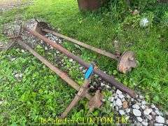 (2) TRAILER AXLES WITH TONGUE--ONE IS A BRAKE AXLE