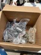 BOX OF FASTENERS/3 CAR JACKS/2 VAC PUMPS/JUGNUTS/SPARKPLUGS