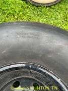 (2) HOOSIER 105/16.0-15 DIRT SLICKS WITH 8LUG RIMS