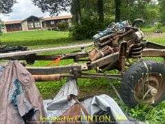 1966 FORD BRONCO FRAME WITH INLINE 6CYLINDER MOTOR-UNKNOWN OPERATION OF MOTOR