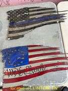 (2) AMERICAN FLAG CNC CUT 23"X13" WALL DÉCOR