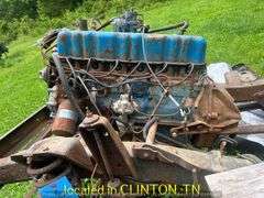 1966 FORD BRONCO FRAME WITH INLINE 6CYLINDER MOTOR-UNKNOWN OPERATION OF MOTOR