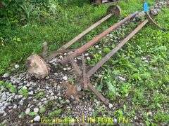 (2) TRAILER AXLES WITH TONGUE--ONE IS A BRAKE AXLE