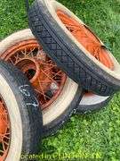 (5) BEDFORD FAMOUS COUCH 4PLY 5.25/5.50-18 METAL SPOKE WHEELS