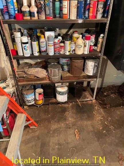 87"X42" METAL SHELF AND CONTENTS