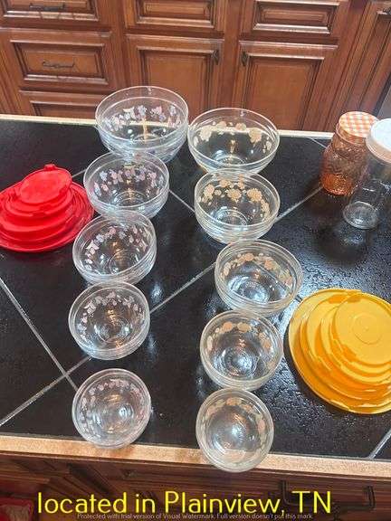 SETS OF GLASS CONTAINERS AND PLASTIC LIDS