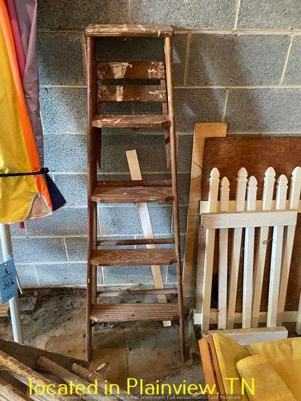 QTY (2) 5' WOODEN STEP LADDERS