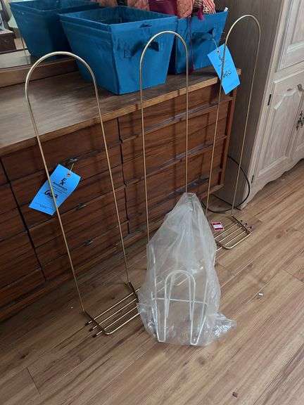 BRASS BED RAIL AND BOOT STAND
