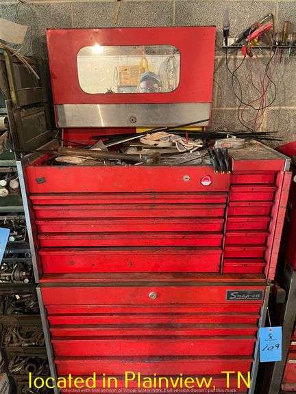 SNAP ON DOUBLE STACK TOOLBOX WITH MISC TOOLS